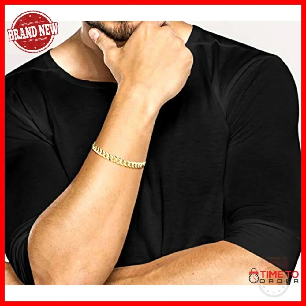 7mm Cuban Link Bracelet 925 Sterling Silver Lobster Clasp Unisex